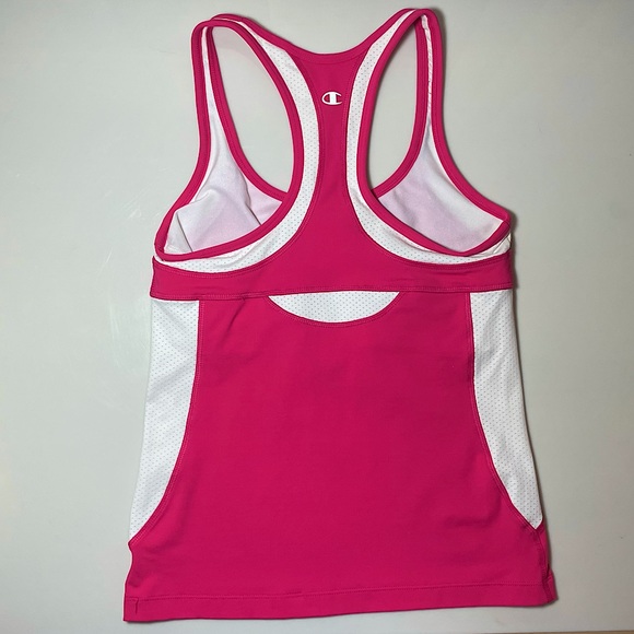 Champion - Pink & White Racerback Workout Tank with Built-in Bra Support - Picture 2 of 7